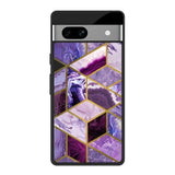 Purple Rhombus Marble Google Pixel 7A Glass Back Cover Online