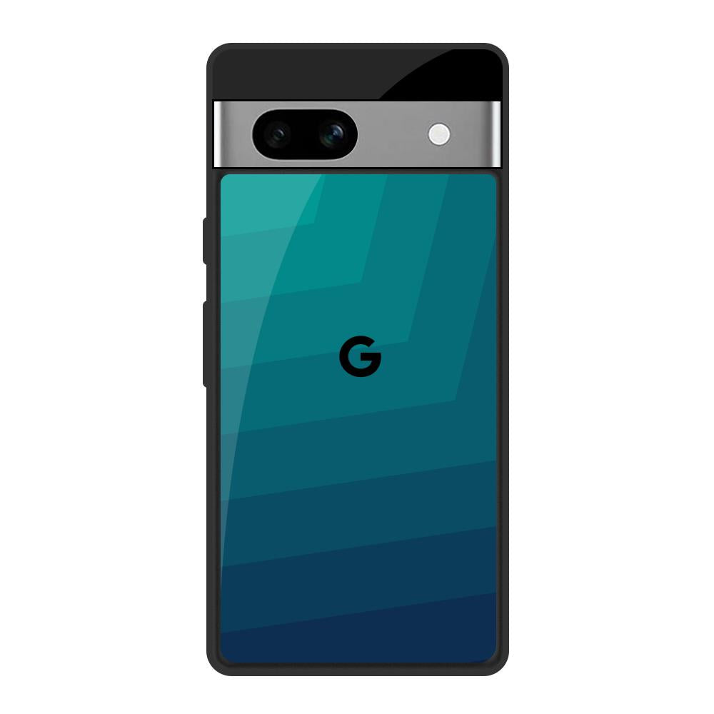 Green Triangle Pattern Google Pixel 7A Glass Back Cover Online