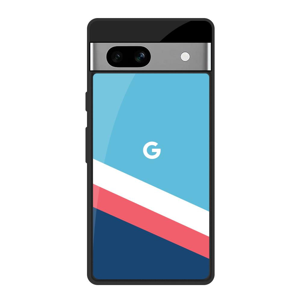 Pink & White Stripes Google Pixel 7A Glass Back Cover Online