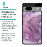 Purple Gold Marble Glass Case for Google Pixel 7A