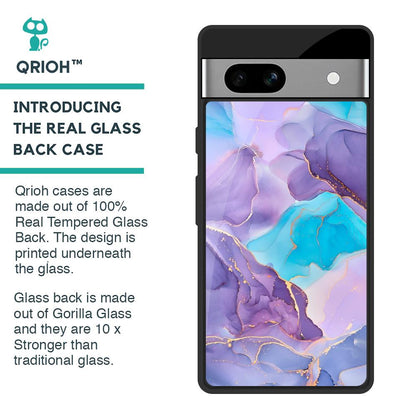 Alcohol ink Marble Glass Case for Google Pixel 7A