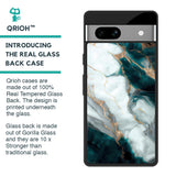 Aqua Green Marble Glass Case for Google Pixel 7A