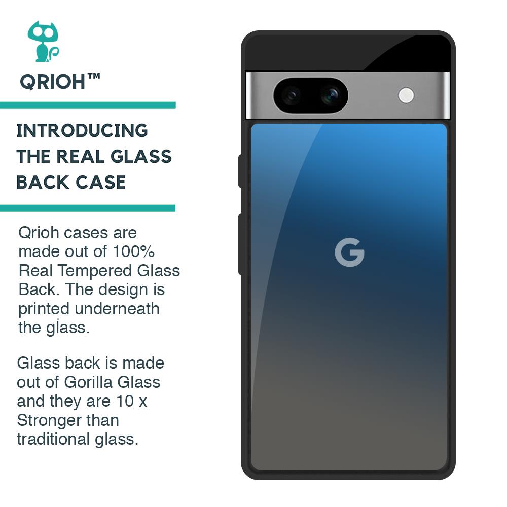 Blue Grey Ombre Glass Case for Google Pixel 7A
