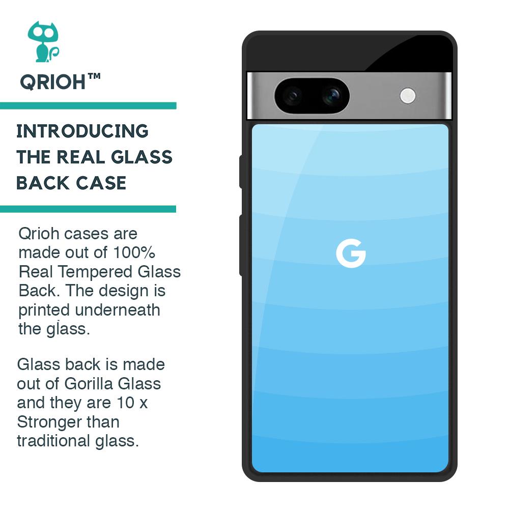 Wavy Blue Pattern Glass Case for Google Pixel 7A