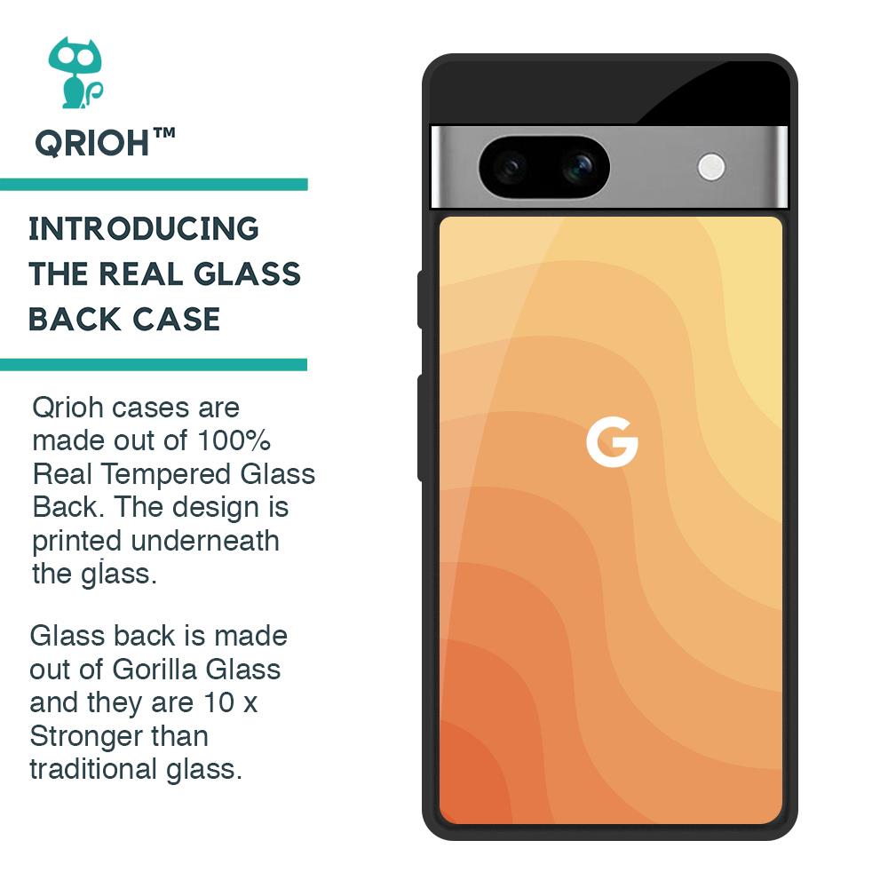 Orange Curve Pattern Glass Case for Google Pixel 7A
