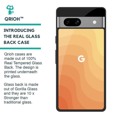 Orange Curve Pattern Glass Case for Google Pixel 7A