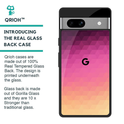 Geometric Pink Diamond Glass Case for Google Pixel 7A