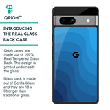 Blue Wave Abstract Glass Case for Google Pixel 7A