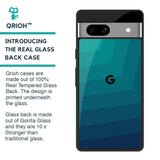 Green Triangle Pattern Glass Case for Google Pixel 7A