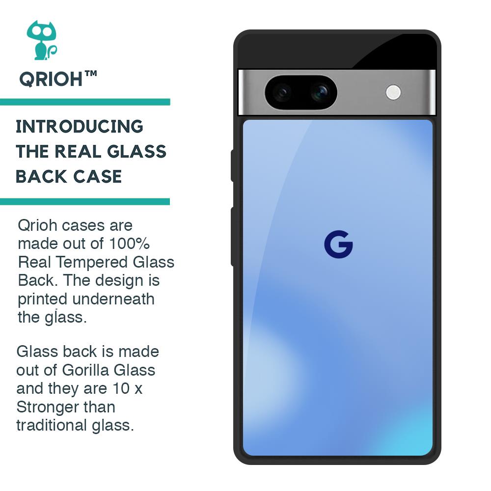 Vibrant Blue Texture Glass Case for Google Pixel 7A