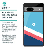 Pink & White Stripes Glass Case For Google Pixel 7A