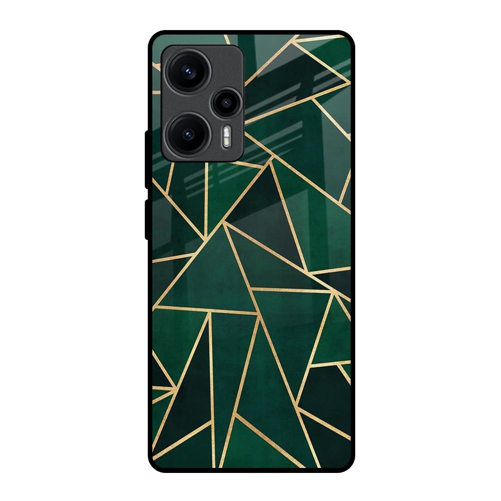 Abstract Green Poco F5 5G Glass Back Cover Online