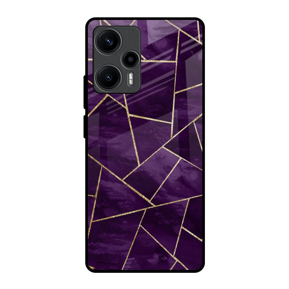 Geometric Purple Poco F5 5G Glass Back Cover Online