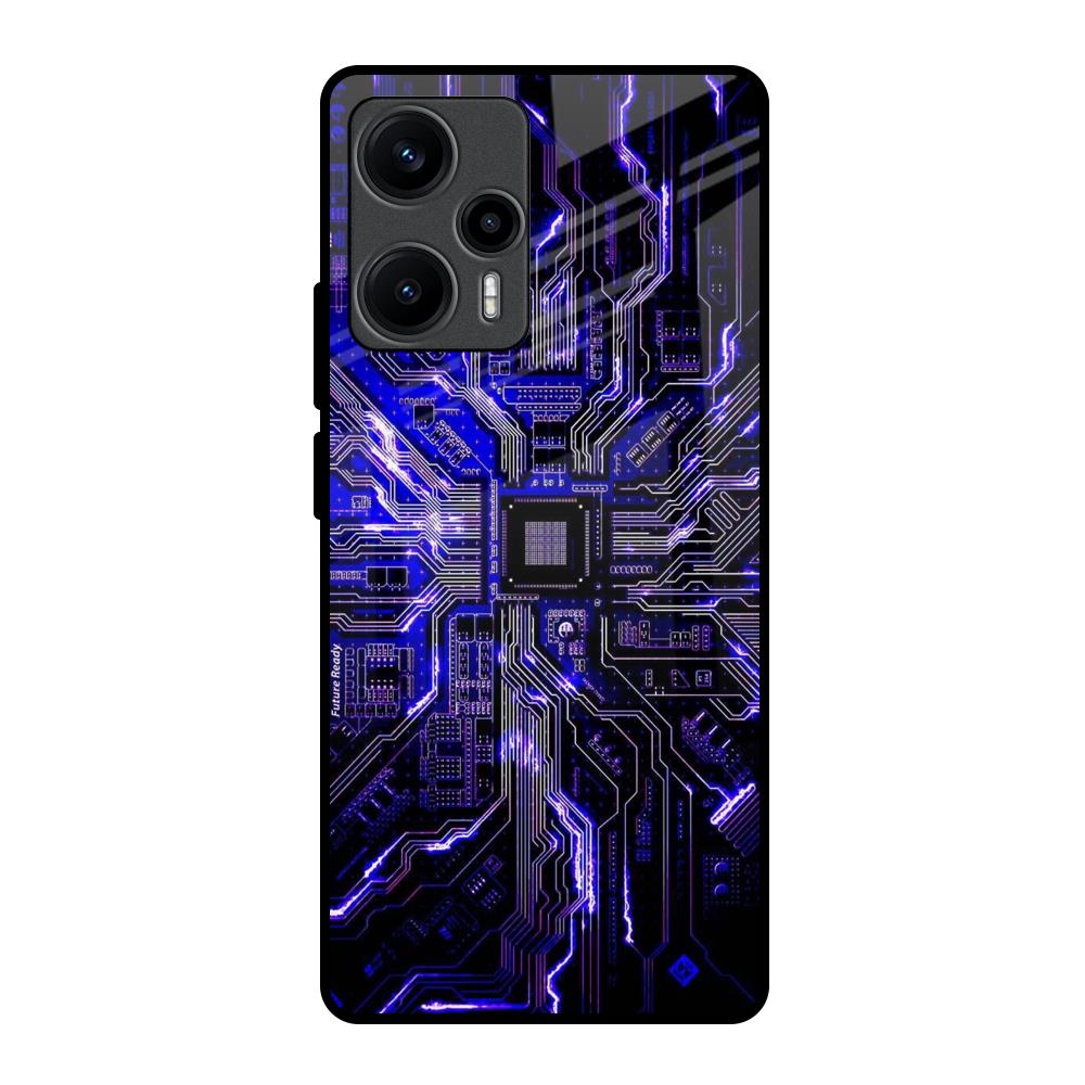 Techno Color Pattern Poco F5 5G Glass Back Cover Online