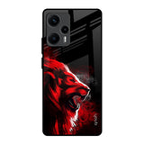 Red Angry Lion Poco F5 5G Glass Back Cover Online