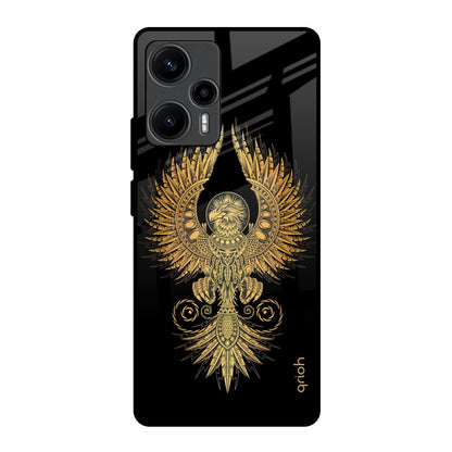Mythical Phoenix Art Poco F5 5G Glass Back Cover Online