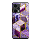 Purple Rhombus Marble Poco F5 5G Glass Back Cover Online