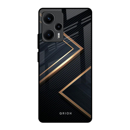 Sleek Golden & Navy Poco F5 5G Glass Back Cover Online
