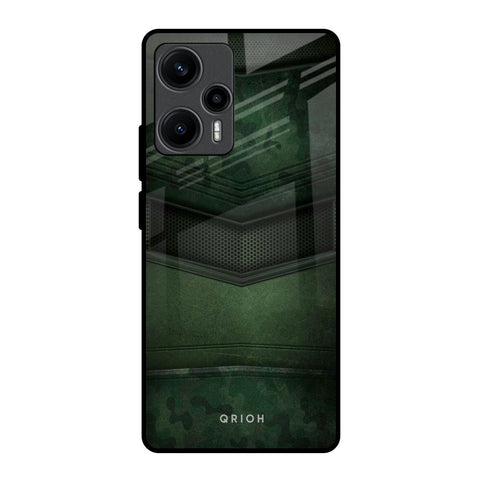 Green Leather Poco F5 5G Glass Back Cover Online
