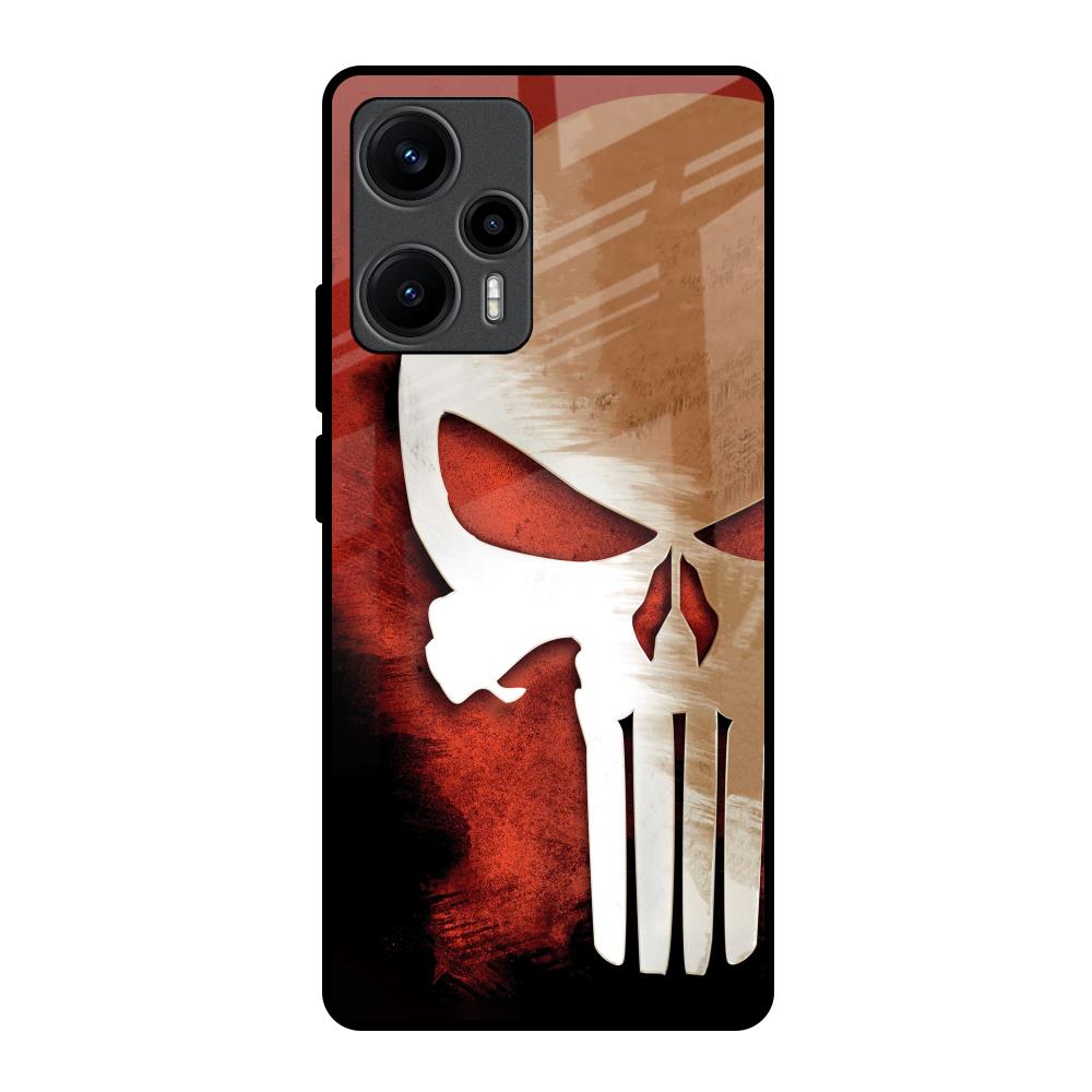 Red Skull Poco F5 5G Glass Back Cover Online