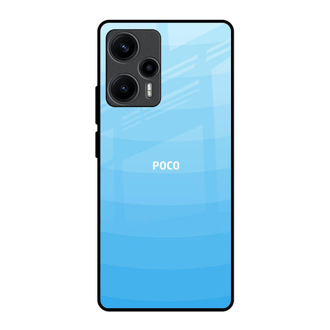 Wavy Blue Pattern Poco F5 5G Glass Back Cover Online