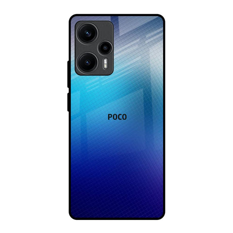 Blue Rhombus Pattern Poco F5 5G Glass Back Cover Online