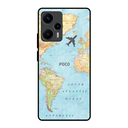 Fly Around The World Poco F5 5G Glass Back Cover Online