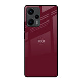 Classic Burgundy Poco F5 5G Glass Back Cover Online