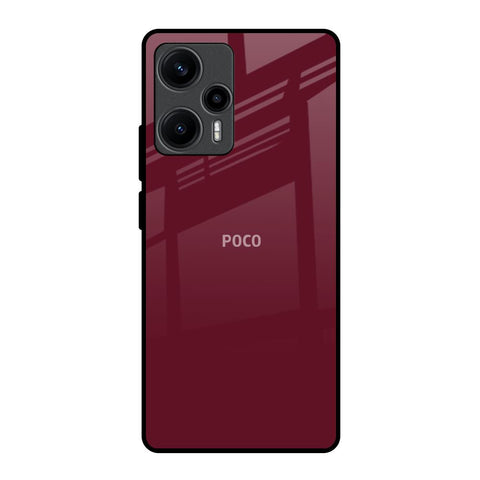 Classic Burgundy Poco F5 5G Glass Back Cover Online