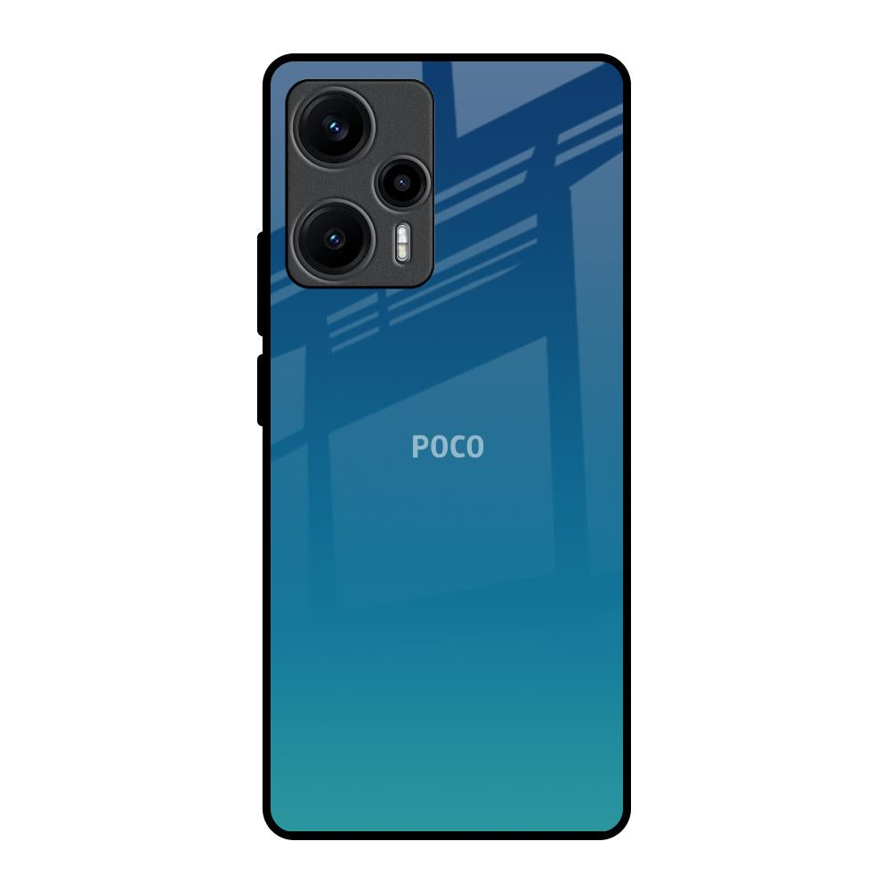 Celestial Blue Poco F5 5G Glass Back Cover Online
