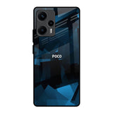 Polygonal Blue Box Poco F5 5G Glass Back Cover Online