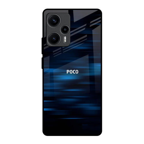 Blue Rough Abstract Poco F5 5G Glass Back Cover Online
