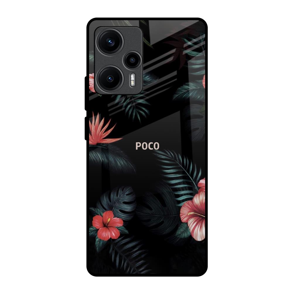 Tropical Art Flower Poco F5 5G Glass Back Cover Online