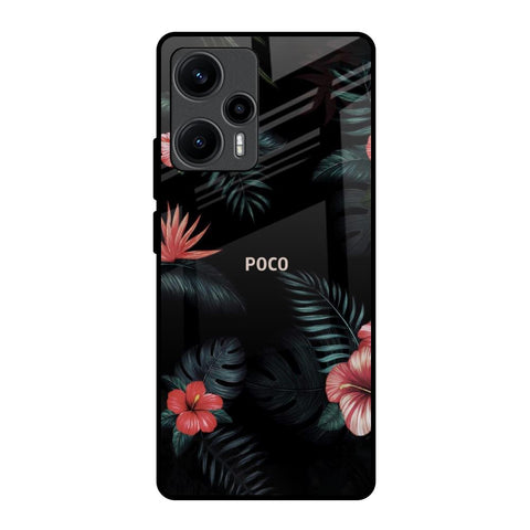Tropical Art Flower Poco F5 5G Glass Back Cover Online