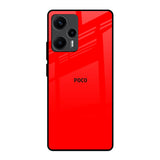 Blood Red Poco F5 5G Glass Back Cover Online