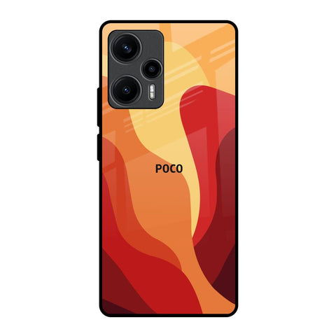 Magma Color Pattern Poco F5 5G Glass Back Cover Online