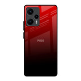 Maroon Faded Poco F5 5G Glass Back Cover Online