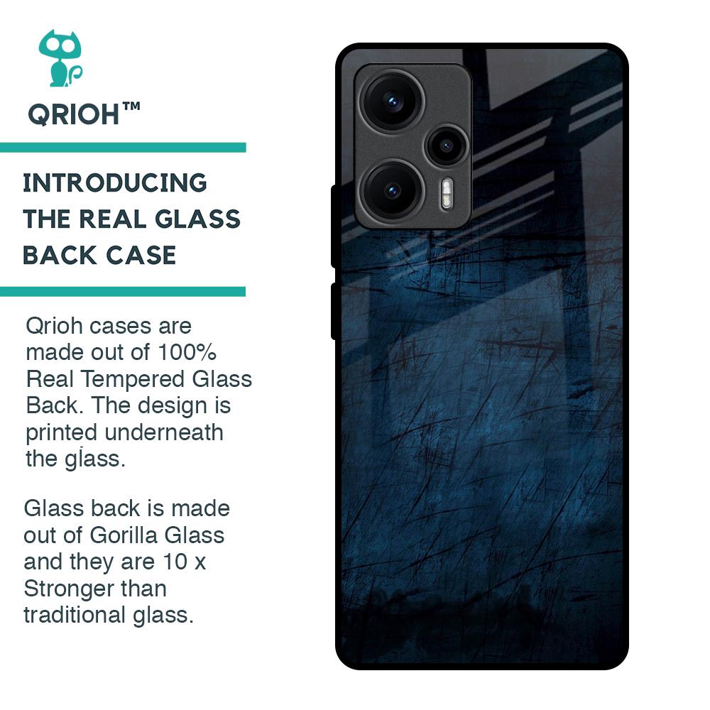 Dark Blue Grunge Glass Case for Poco F5 5G