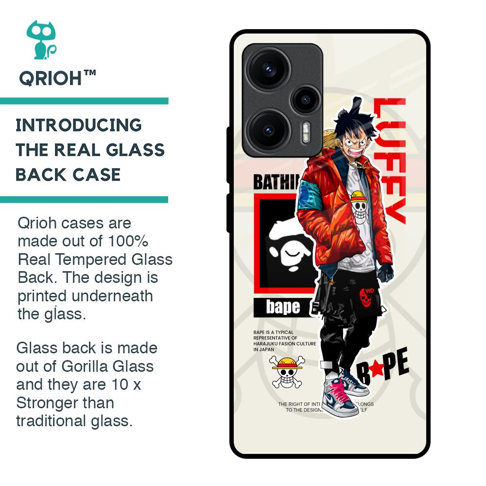Bape Luffy Glass Case for Poco F5 5G