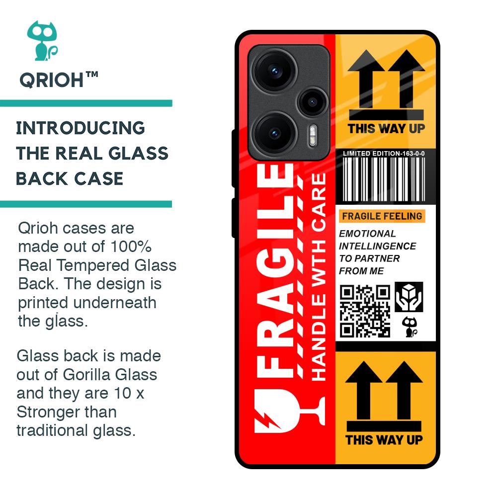 Handle With Care Glass Case for Poco F5 5G