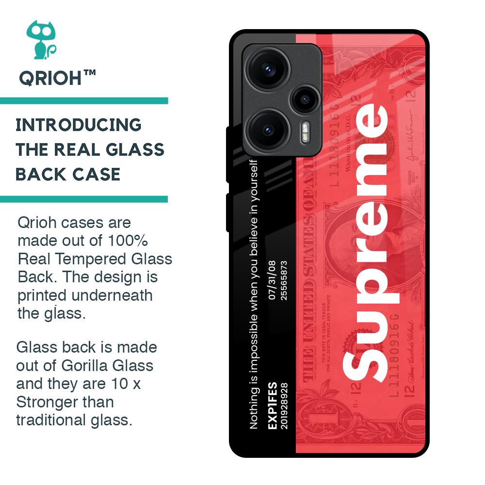 Supreme Ticket Glass Case for Poco F5 5G
