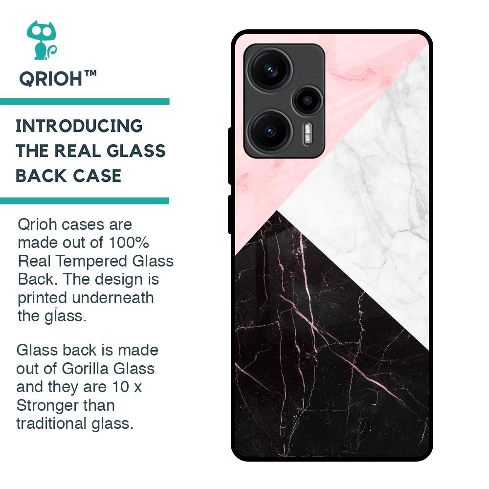 Marble Collage Art Glass Case For Poco F5 5G