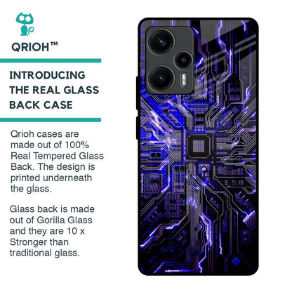 Techno Color Pattern Glass Case For Poco F5 5G