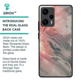Pink And Grey Marble Glass Case For Poco F5 5G