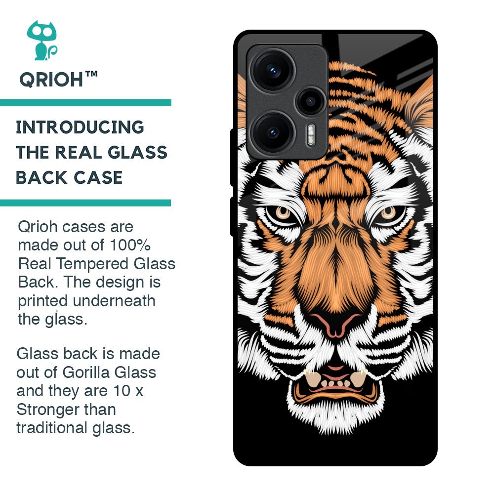 Angry Tiger Glass Case For Poco F5 5G