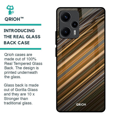 Diagonal Slash Pattern Glass Case for Poco F5 5G