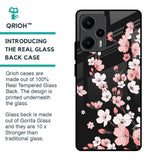Black Cherry Blossom Glass Case for Poco F5 5G