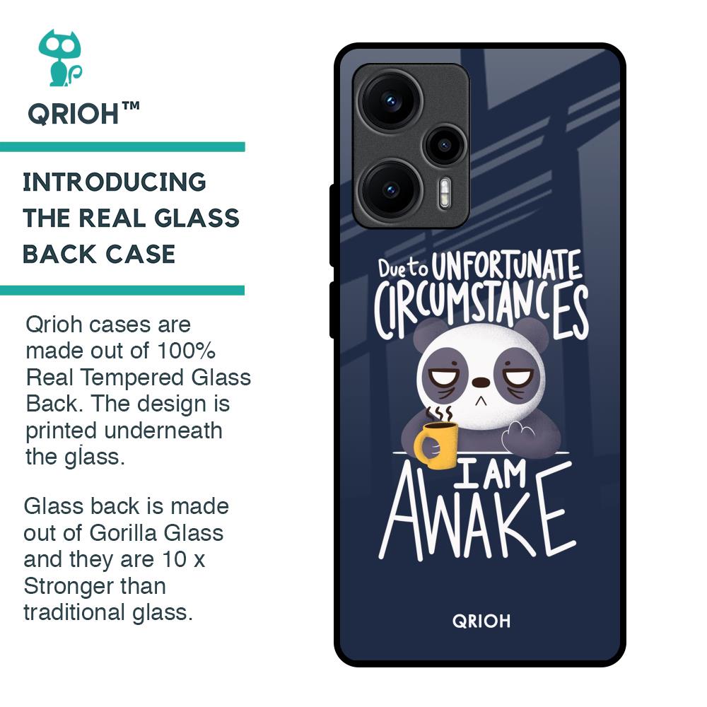 Struggling Panda Glass Case for Poco F5 5G