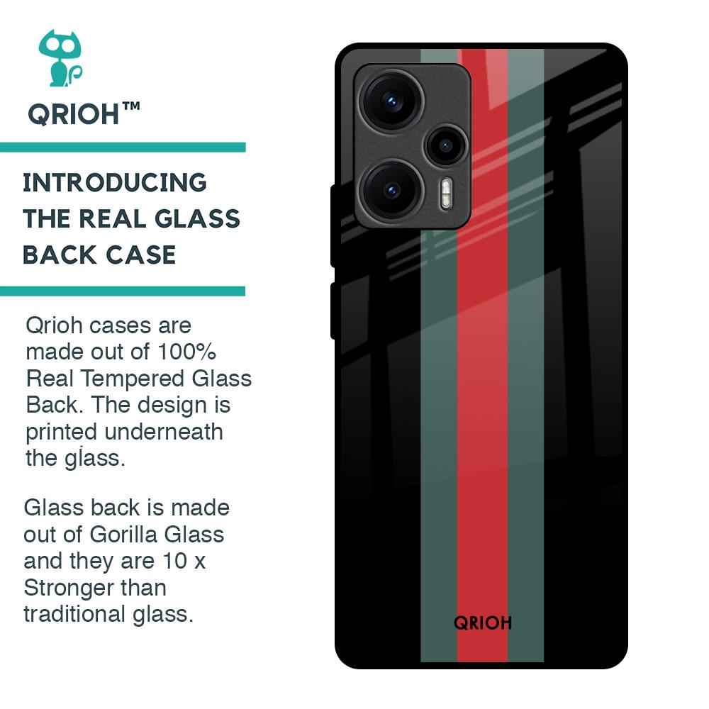 Vertical Stripes Glass Case for Poco F5 5G