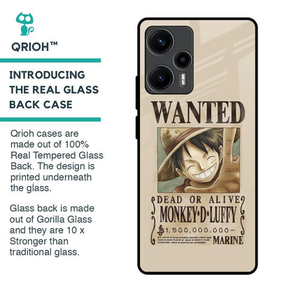 Luffy Wanted Glass Case for Poco F5 5G